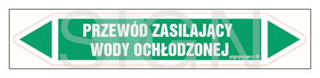 JF381 PRZEWÓD ZASILAJĄCY WODY OCHŁODZONEJ - arkusz 16 naklejek