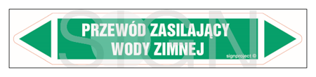 JF383 PRZEWÓD ZASILAJĄCY WODY ZIMNEJ - arkusz 16 naklejek