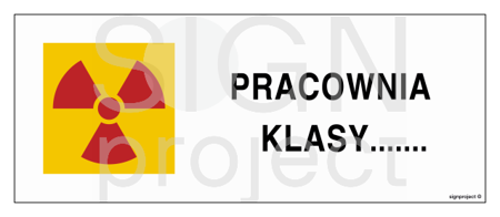 KA011 Znak ostrzegawczy do oznakowania pracowni z otwartymi źródłami promieniotwórczymi