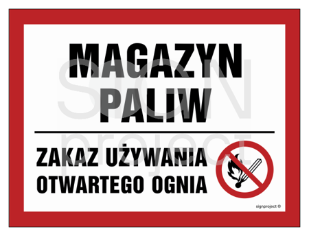 NB013 Magazyn paliw. Zakaz używania otwartego ognia