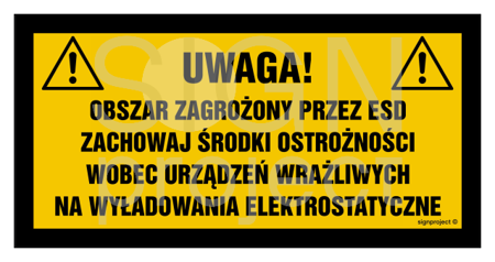 NB033 Uwaga obszar zagrożony przez ESD. Zachowaj środki ostrożności wobec urządzeń wrażliwych na wyładowan