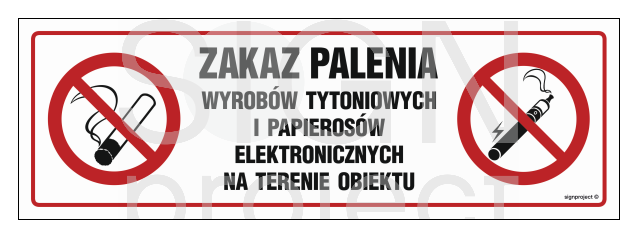 NC088 Zakaz palenia wyrobów tytoniowych i papierosów elektronicznych na terenie obiektu