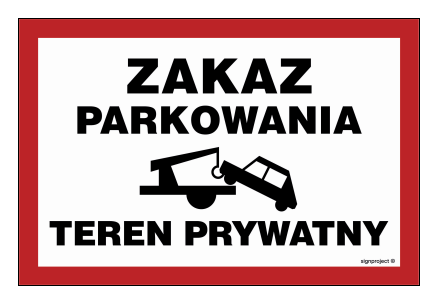 ND062 Zakaz parkowania teren prywatny