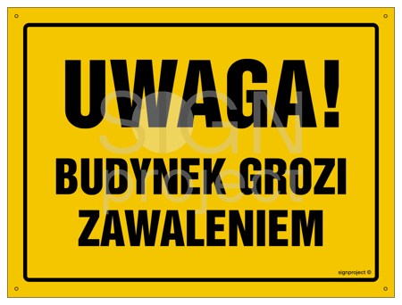 OA038 Uwaga! Budynek grozi zawaleniem