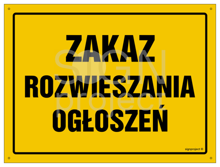 OA096 Zakaz rozwieszania ogłoszeń