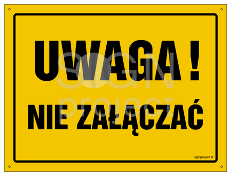 OA157 Uwaga! Nie załączać