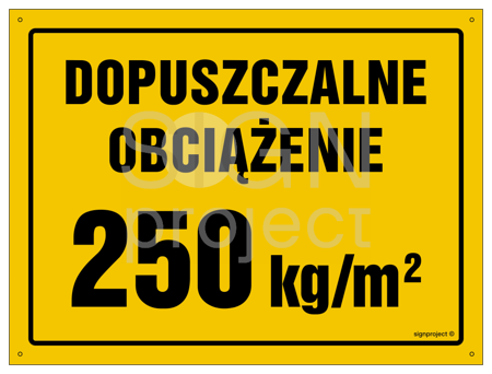 OA176 Dopuszczalne obciążenie 250 kg/m2