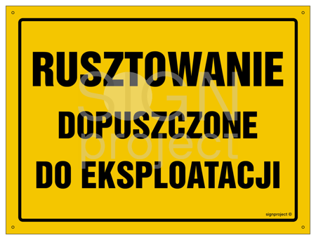 OA181 Rusztowanie dopuszczone do eksploatacji