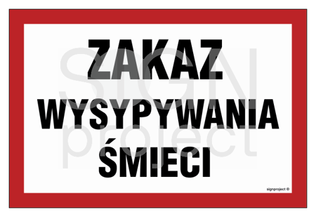 OD020 Zakaz wysypywania śmieci