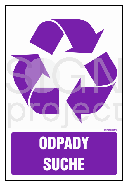 OD111 Etykieta na pojemniki na odpady  Odpady suche