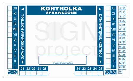 TA002 Kontrolka na hydrant - komplet 10 sztuk